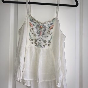 Studded cream tank top!